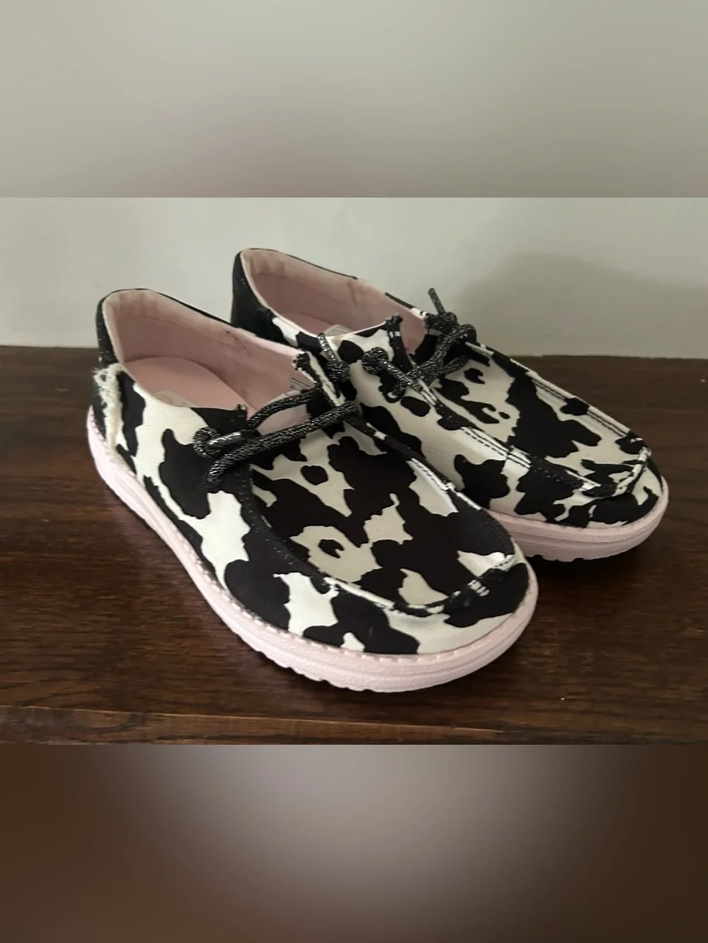 Hey Dude Kids' Black and White Shoes 2Y